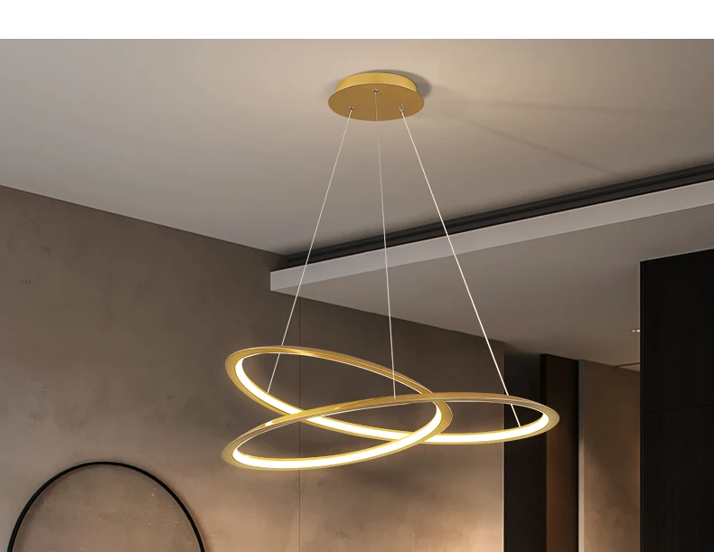 New Modern Art Design LED Chandelier For Living Room Bedroom Dining Room Kitchen Ceiling Pendant Lamp Ring Remote Control Light chandelier lamp