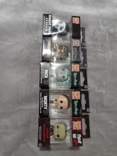 POP-10 unidades/lote de 50 unidades/lote, 100 unidades/lote, Capitán América, Pantera Negra, Harley Quinn, ELVIRA, llavero con figuras de acción, juguetes con caja