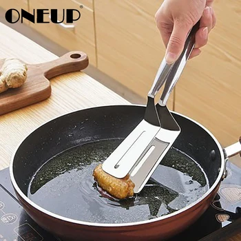 

ONEUP Kitchen Gadget 304 Stainless Steel Steak Clip Frying Shovel Pancake Frying Fish Shovel Tools Hand Cake Shovel Pizza Clip