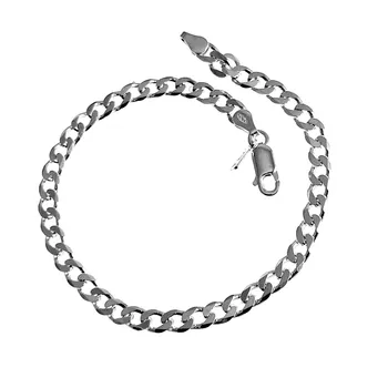 

Bracelet 925 Sterling silver m chin rest 21cm. Smooth clasp women [AC1178]