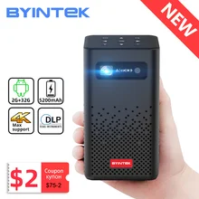 Byintek p20 mini portátil pico smart android wifi sem tela tv laser led dlp projetor para smartphone móvel 1080p 4k cinema