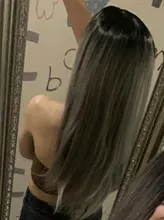 AZQUEEN-Peluca de cabello sintético para mujer, cabellera artificial largo y liso, color negro, ombré, azul, 30 pulgadas, Cosplay, resistente al calor