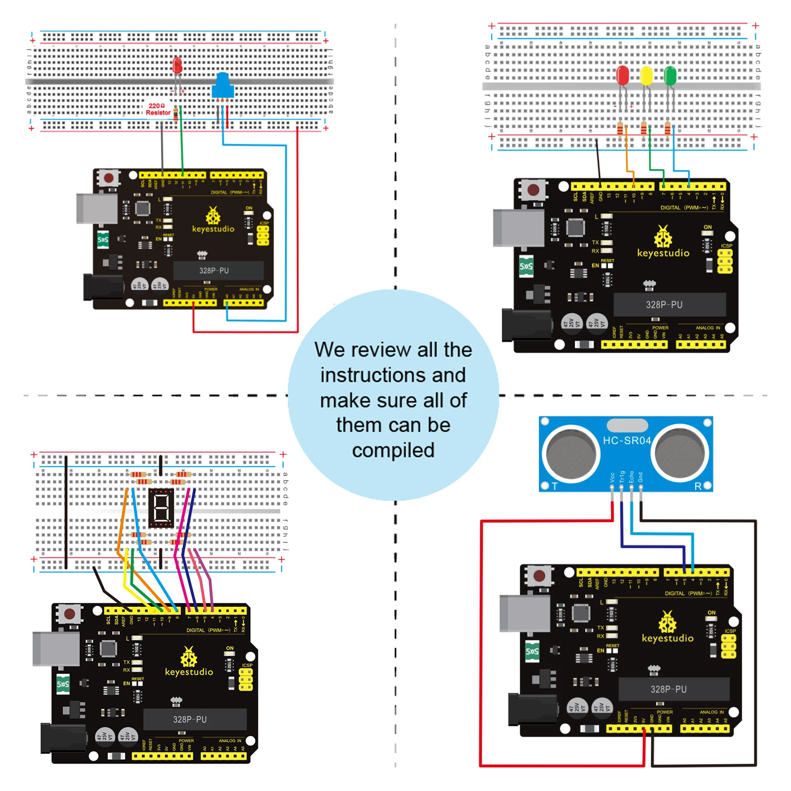 Keyestudio Basic Starter Kit V2.0 Learning  Kit With V4.0 Board (CP2102  Serial Chip) W/Gift Box for Arduino Starter Kit