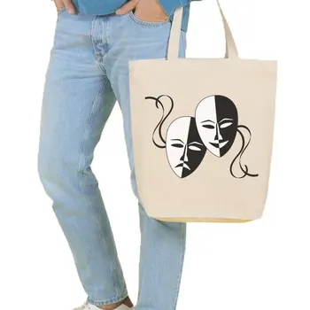 

Angemiel Bag Large Theatrical Mask Shopping Beach Tote Bag