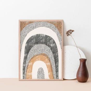 

Abstract Rainbow Print Boho Bedroom Wall Decor Modern Minimalist Poster Neutral Wall Art Canvas Painting Living Room Decoration