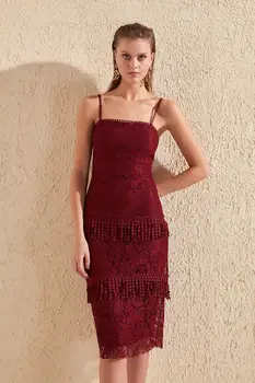 

Trendyol Tassel Detail Lace Dress TPRSS19EL0341