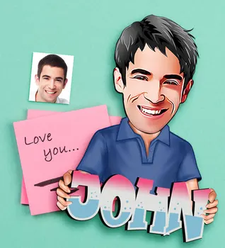 

Personalized Is Bay Caricature Of Wooden Magnet-1