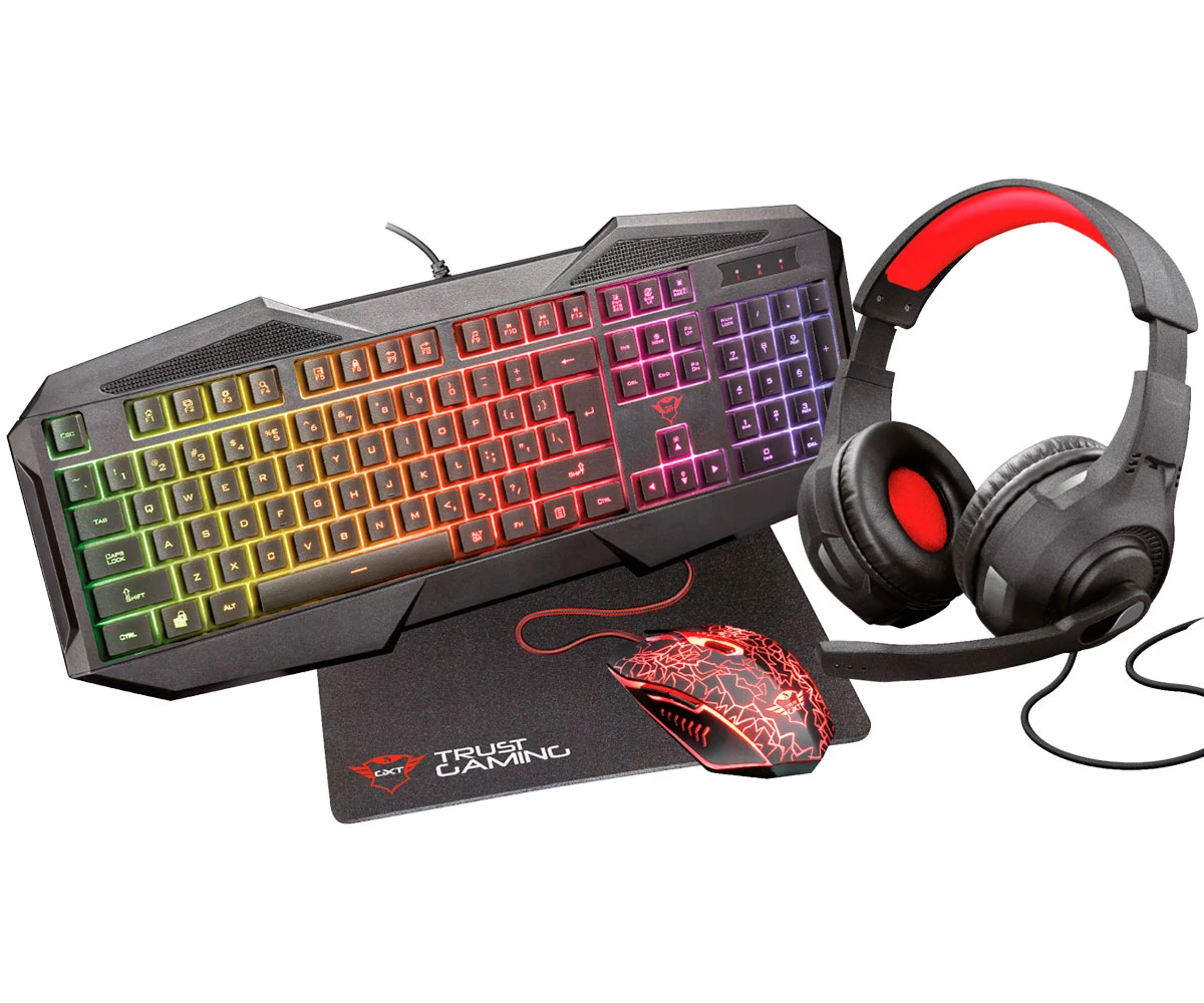 Trust Gxt1180rw 4in1 Bundle Gaming Keyboard Mouse Headphones Mouse Pad Keyboard Mouse Combos Aliexpress