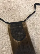 Coletero largo y recto de 22 pulgadas, extensión de cola de pelo sintética resistente al calor, Color degradado