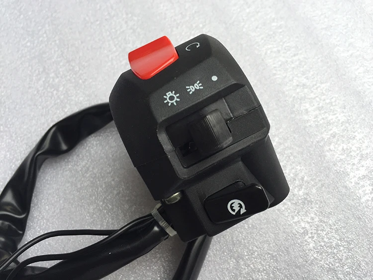 E0057 7/8" 22mm Motorcycle GS125 Switches Motorbike Horn Button Turn Signal Electric Fog Lamp Light Start Handlebar Switch Assy