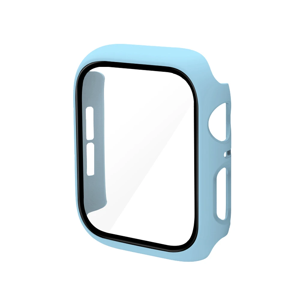 360 Full Bumper Frame Matte Hard Case for Apple Watch 7/6/SE/5/4/3/2/1 Cover Tempered Glass Film for iWatch 41MM 45MM 40MM 44MM