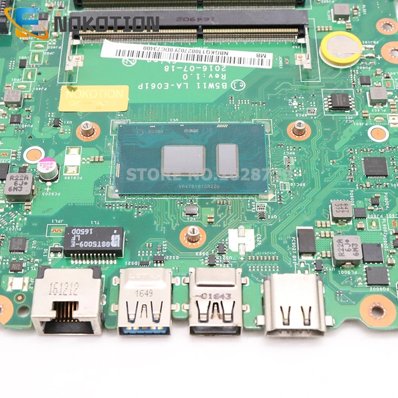 amazing  NOKOTION For Acer aspire ES1-572 laptop motherboard NBGKQ11002 NB.GKQ11.002 B5W11 LA-E061P SR2ZU I5