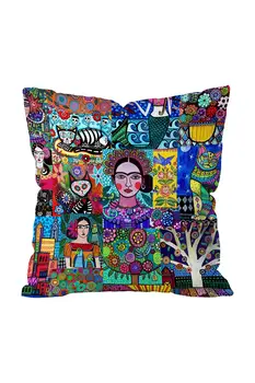 

Navigation Frida Kahlo Patterned Tasseled Cushion Cover Digital Printed Decorative Pillow Quality Sewing Zipper Hidden Stitching