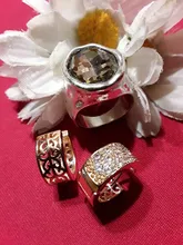 Anslow de joyería de moda de calidad superior Retro Oval grande anillo de dedo de cristal para las mujeres parejas de mujeres regalo de día de San Valentín LOW0041AR