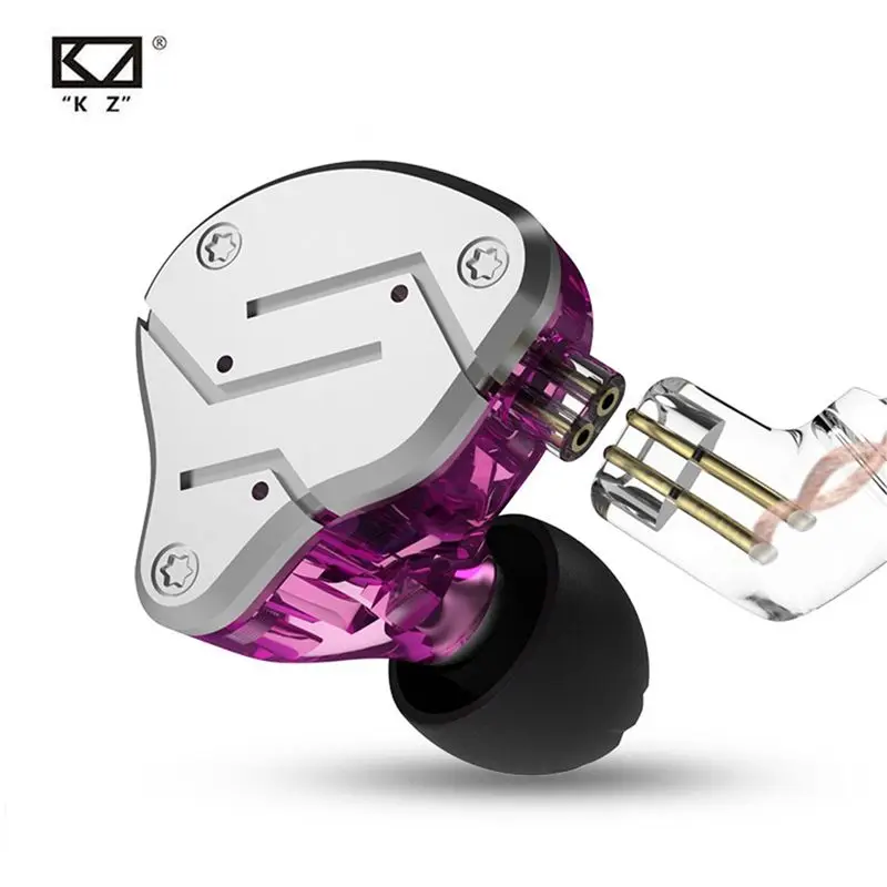 KZ ZSN 1DD + 1BA Гибридные наушники Heavy Bass HiFi Мониторы с шумоподавлением Наушники 3 5 мм