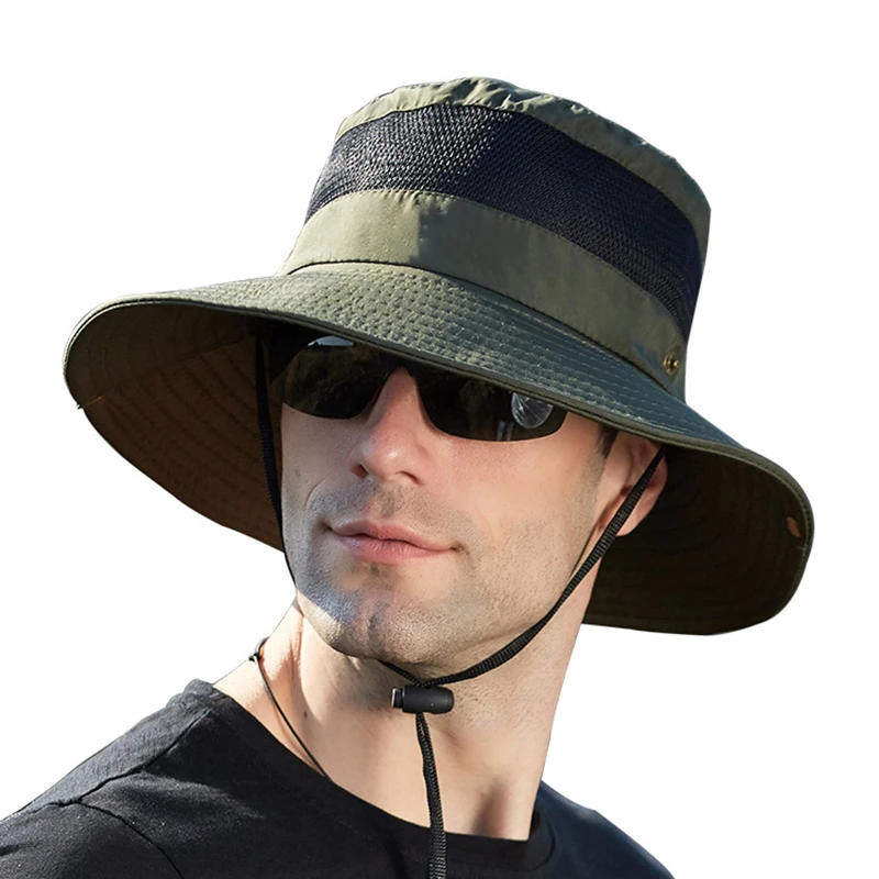 Outdoor Sunhat Camouflage Tactical Cap Wide Brim Breathable Boonie Hat Sun Protector Fishing Hiking Cycling Hunting Hats