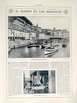 

Cutout Magazine Sphere 1916. The Port of San Sebastian. Oceanography Vasca - José Maria Aristeguieta and Fernando Good