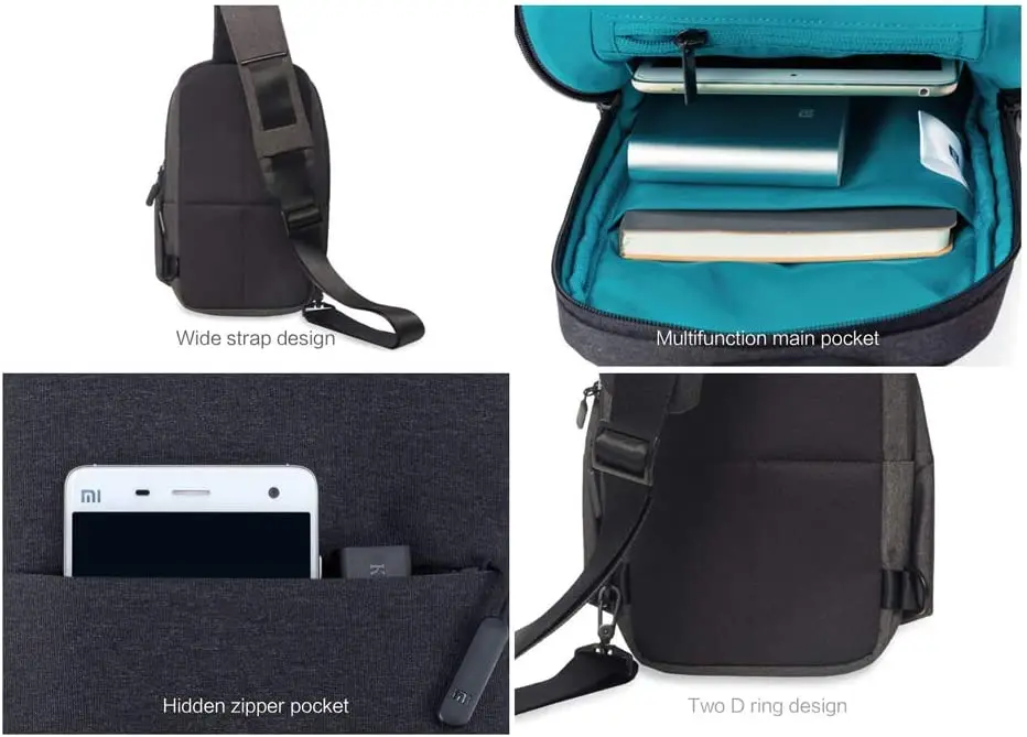 Xiaomi Mi City Sling Bag, shoulder Bag, adjustable strap, multiple pockets,  secret zipper|Bags| - AliExpress