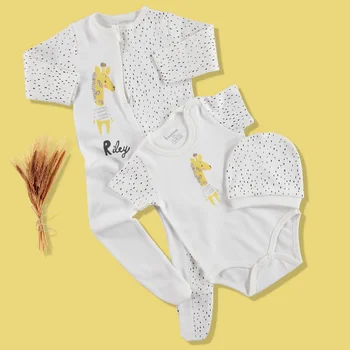

ebebek Bebbek Summer Baby Boy Riley Romper Bodysuit Hat 3 pcs Set