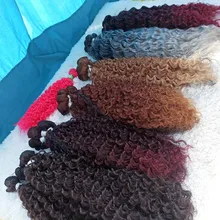Mechones de pelo ondulado rizado natural, extensiones de cabello sintético con cierre, pelo rubio degradado, fibra de 20 pulgadas, envío gratis