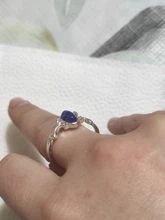 Anillo Vintage de cristal con lapislázuli azul, joyería para Cosplay, 1 unidad