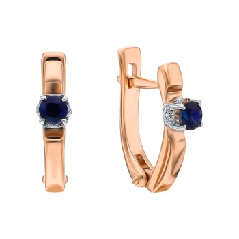

Gold earrings with sapphires and diamonds sunlight sample 585