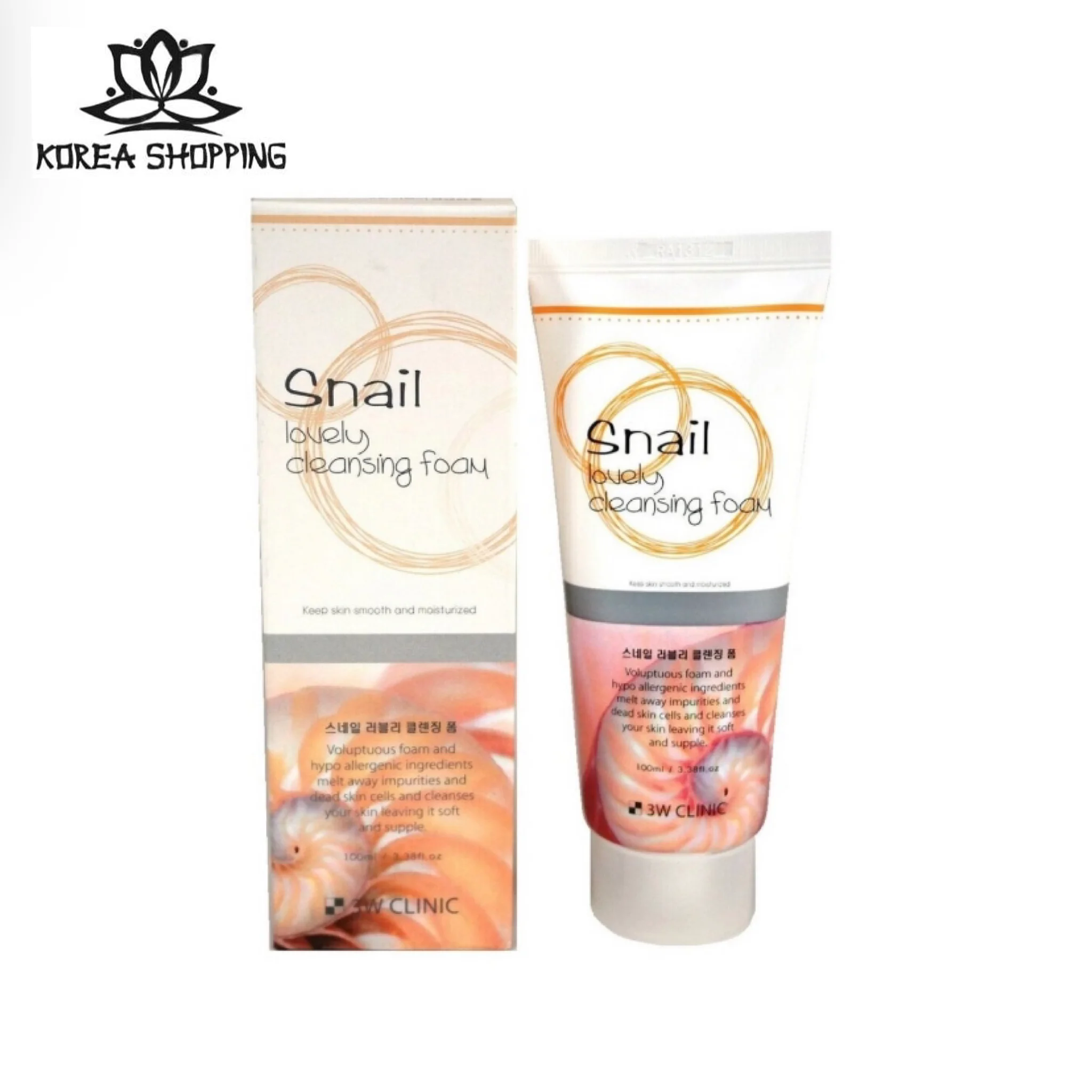 Пенка для умывания с муцином улитки 100 мл 3W Сlinic Snail Lovely Cleansing Foam. Корейская