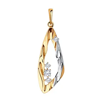 

Sokolov pendant in Gold with cubic zirconia, fashion jewelry, gold, 585, women's male, pendants for neck women
