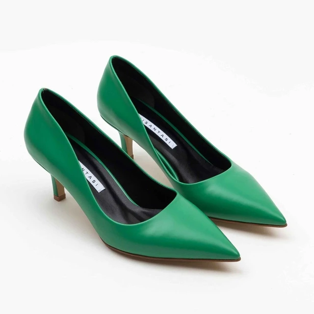 Scarpe col tacco verde smeraldo top