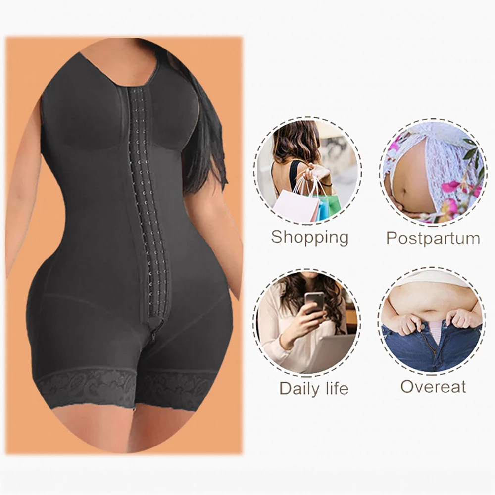 High Compression Short Girdle With Brooches Bust For Daily And Post-Surgical Use Slimming Sheath Belly Women tummy control shapewear
