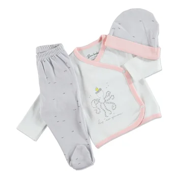 

ebebek Bambaki Summer Baby Girl Chic Octopus Bodysuit Hat Pant 3 pcs Set