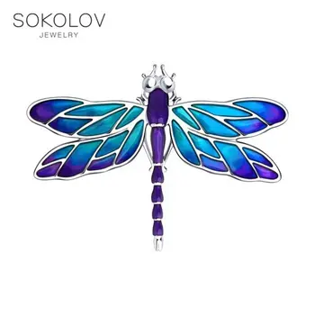 

Brooch SOKOLOV from silver with enamel fashion jewelry 925 women's/men's, male/female, women's male