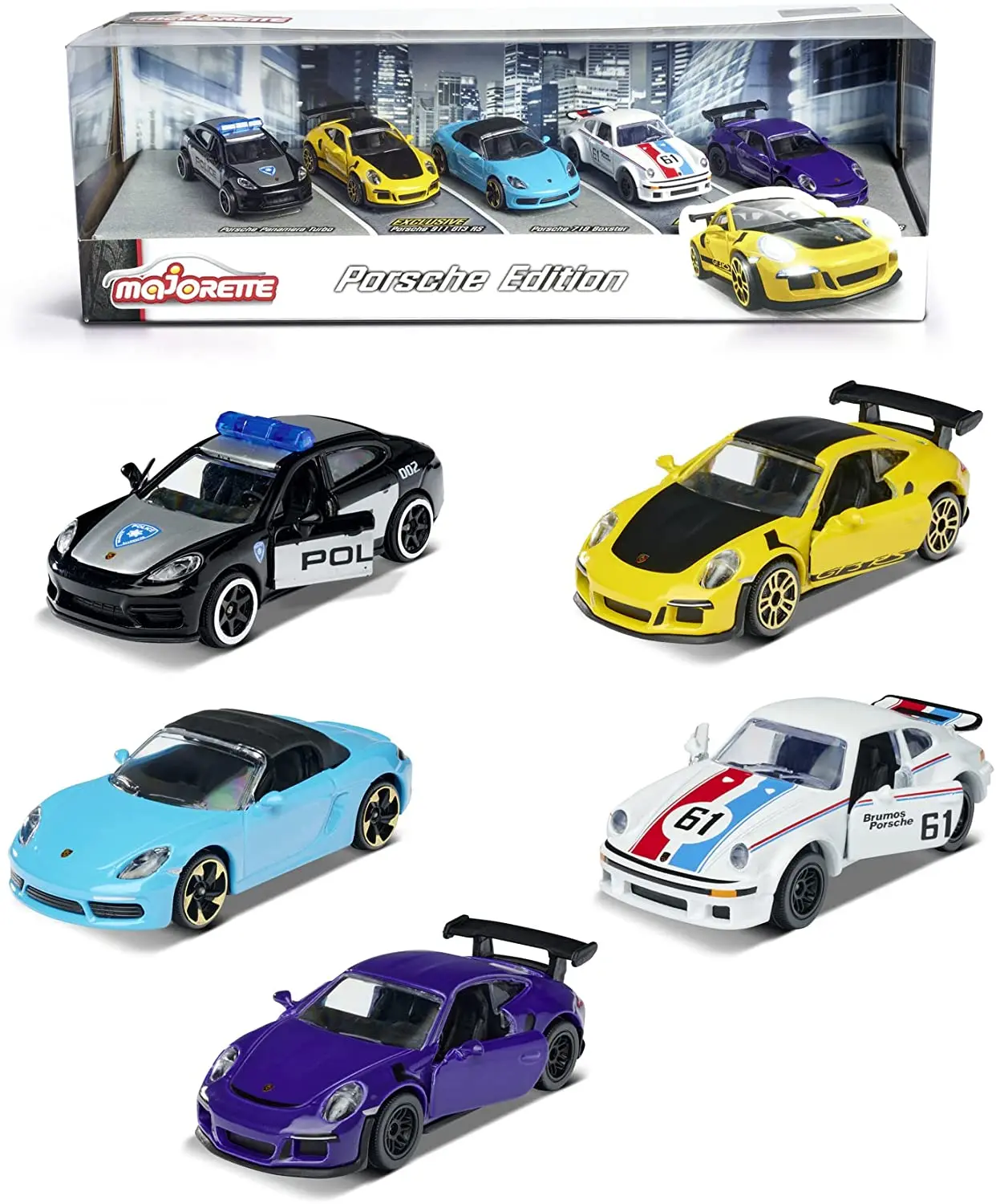 Porsche Giftpack 5 piece Set 1/64 Diecast Model Cars by Majorette