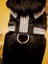 Collar de perro ajustable productos para mascotas Collar para perro arnés correa de liberación rápida Rhinestone Bling de cuero de la PU 1 PC