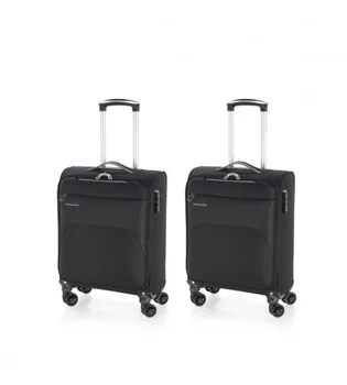 

Set 2 Suitcases Cabin Soft 4R Gabol Zambia Black