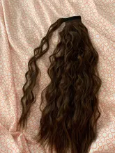 Vigorous-extensiones de cabello sintético con pinza, cabello sintético con cola de caballo ondulada, color marrón degradado