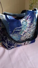 Bolso de hombro de estilo étnico bohemio para mujer, bandolera Retro de gran capacidad, Bordado hecho a mano, Pavo Real