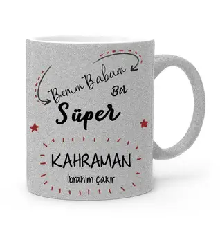 

Personalized Fathers Day Themed Silver Lurex Mug Cup 17-445