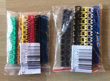 100/150pcs/lot Cable Markers Colourful C-Type Marker Number Tag Label For 2-3mm Wire