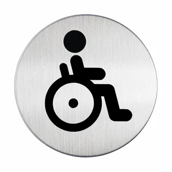

WC pictogram for disabled, diameter 83mm silver