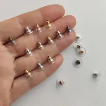 Lote de pendientes de goma para hacer joyas, 100 unidades