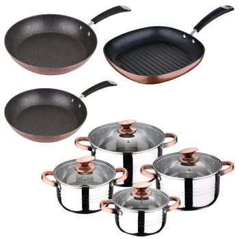 

Cookware 8 Pieces in stainless steel with set pans (28,30) and grill's 28cm SAN ignacio moma