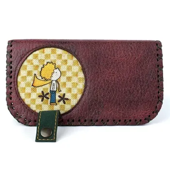 

The Little Prince Patterned Burgundy Large Ethnic Wallet Handmade Suede Custom Printing