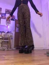 Sweetown marrón leopardo Y2K Joggers de cintura alta pantalones doble capa de red E chica estética Pantalones mujer pantalones de chándal