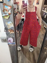 Summer Jumpsuits Overalls Dungarees Loose VONDA Cotton Casual Fashion Women Print Striped