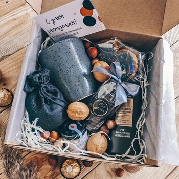 

Set gift Birthday gifts for father husband boyfriend (male) gift set kraft box with sweets nuts chocolate waffle presentation socks present box craft boxes for Birthday Christmas original design hand made present set