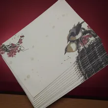 10 unids/pack de estilo chino Vintage de pintura de tinta Kraft DIY papel de carta sobre para invitaciones, Sobres invitación