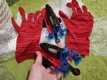 Nuevo Hombre Araña juguetes de plástico Cosplay guante de Spiderman juego de iniciador con la caja Original divertido juguetes para niños Año Nuevo cumpleaños Gi