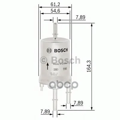 Фильтр Топливный Audi: A2 00-05 Seat: Cordoba 02-, Ibiza Iv 02- Vw: Polo 09-, Polo 01- Bosch арт. F026403008