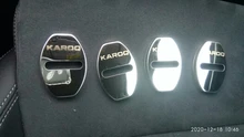LQY 4pcs Car Door Lock Buckle cover car sticker car accessories For Octavia FABIA KAMIQ
